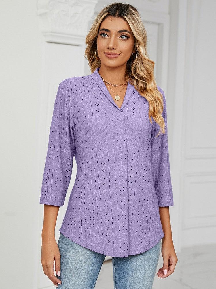 SARAH | ELEGANTE 3/4 V - HALS BLOUSE