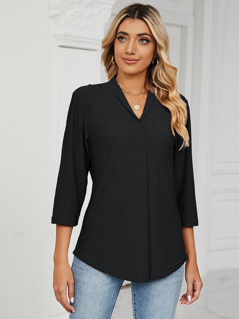 SARAH | ELEGANTE 3/4 V - HALS BLOUSE