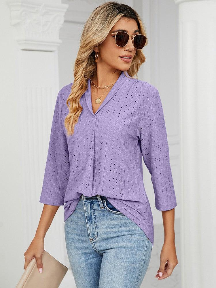 SARAH | ELEGANTE 3/4 V - HALS BLOUSE