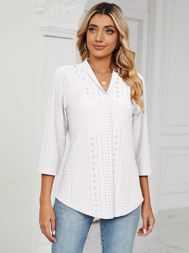 SARAH | ELEGANTE 3/4 V - HALS BLOUSE