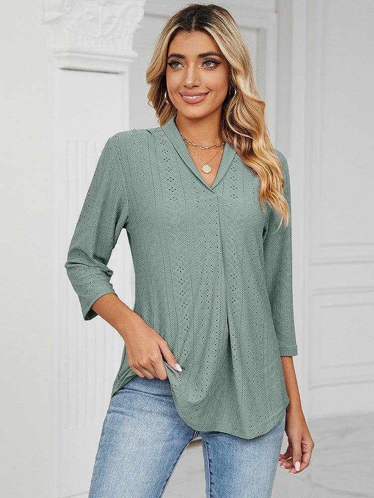 SARAH | ELEGANTE 3/4 V - HALS BLOUSE