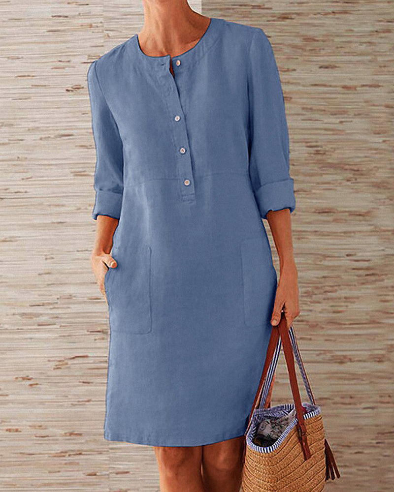 Sandra™ | Elegante eenkleurige jurk