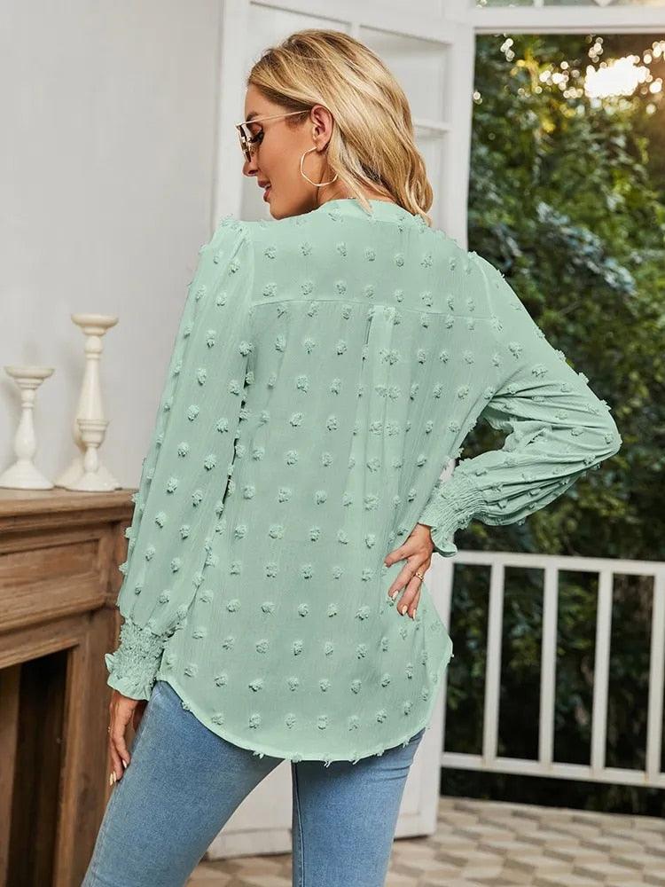 CELESTE™ | ELEGANTE V - HALS BLOUSE