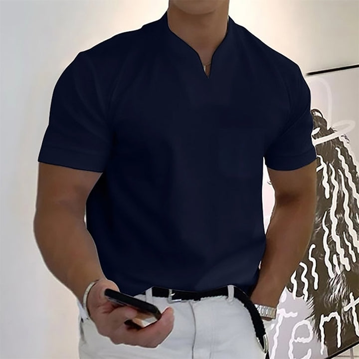 Shirt met korte mouwen en V-hals