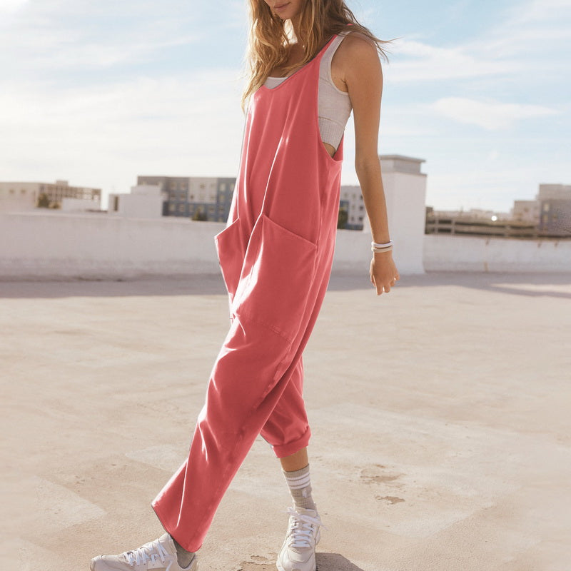 Anna™ | Mouwloze jumpsuit met grote zakken