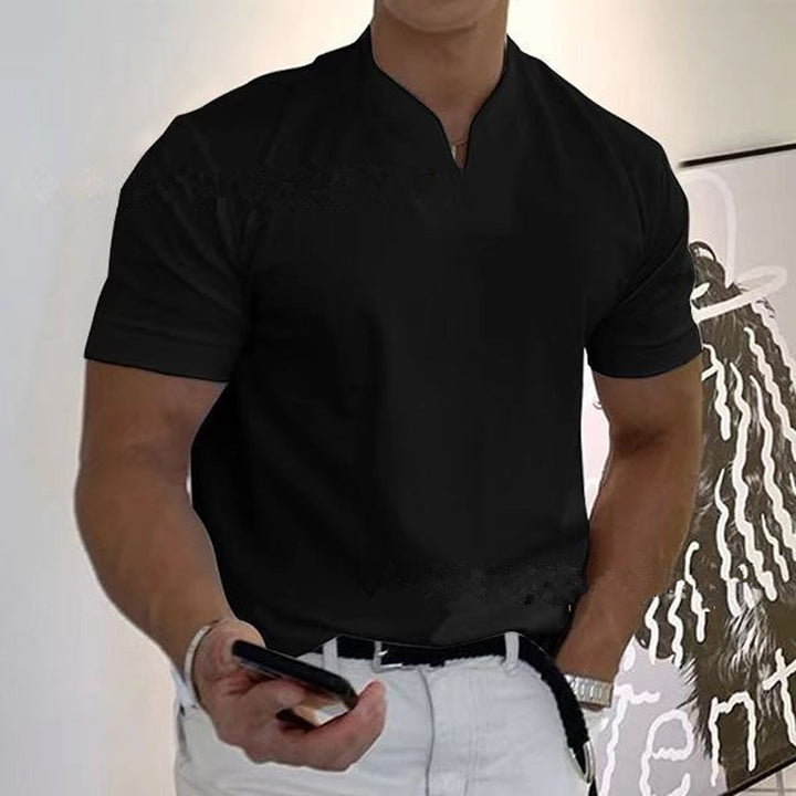 Shirt met korte mouwen en V-hals