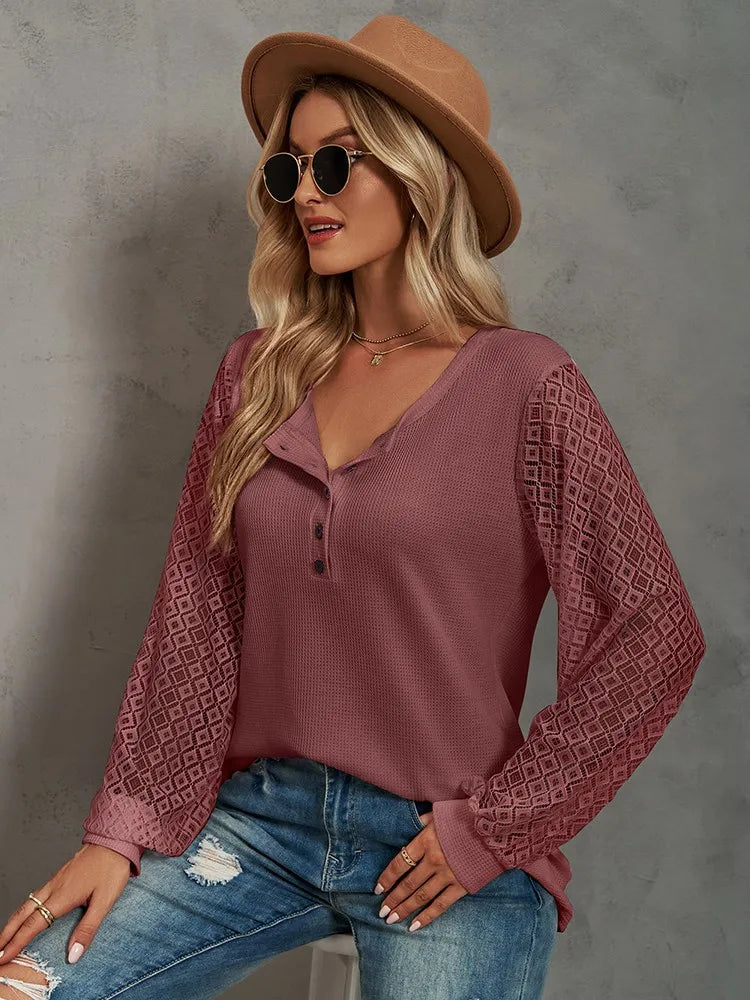 CELINE™ | ELEGANTE V - HALS BLOUSE