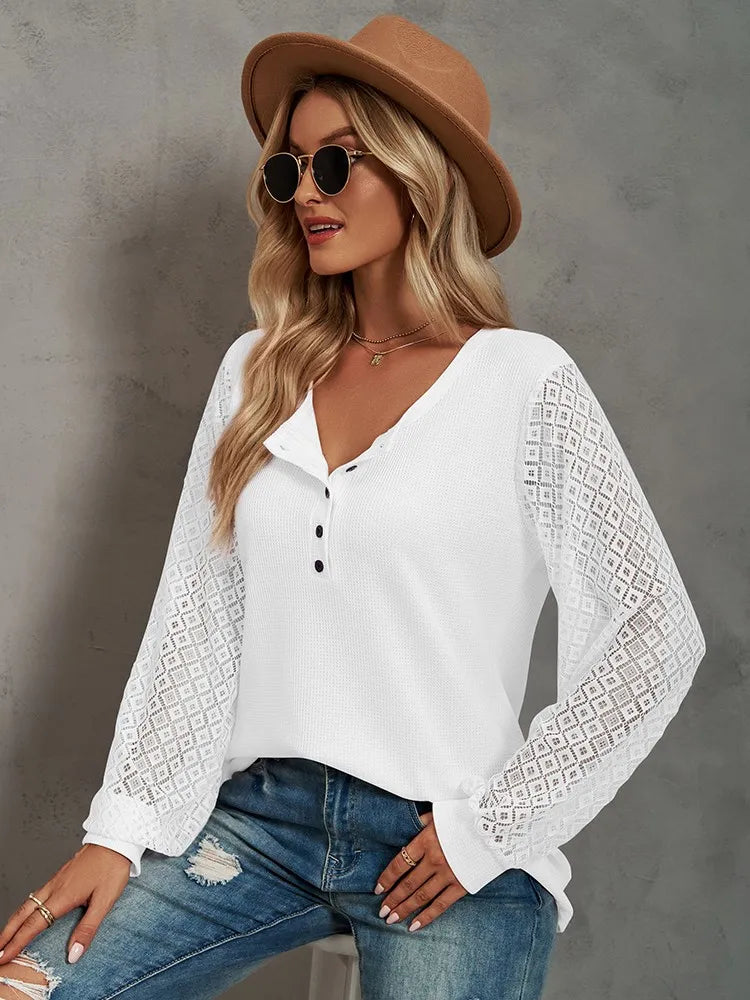 CELINE™ | ELEGANTE V - HALS BLOUSE